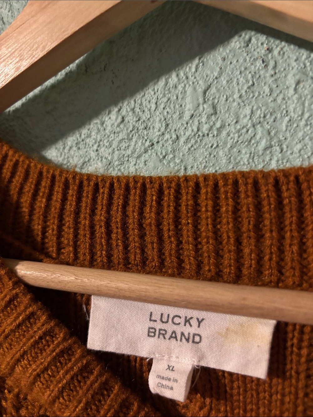 Lucky Brand Cable Knit Rust Orange Long Sleeve Sweater Dress Women’s XL Like New - Picture 2 of 3